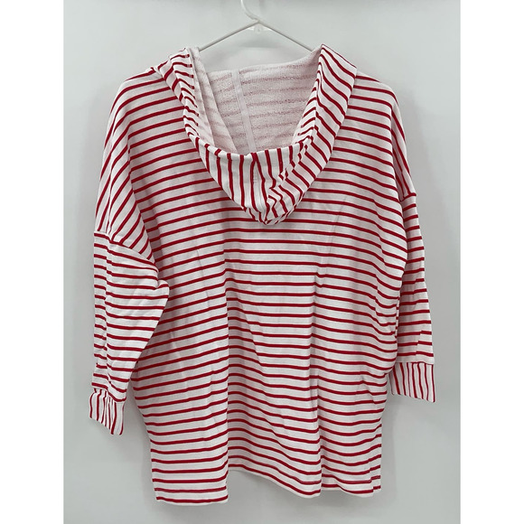 Style & Co. Women's Striped Lace Up Hoodie Red‎ Size XL NWT (P91) - Picture 3 of 7